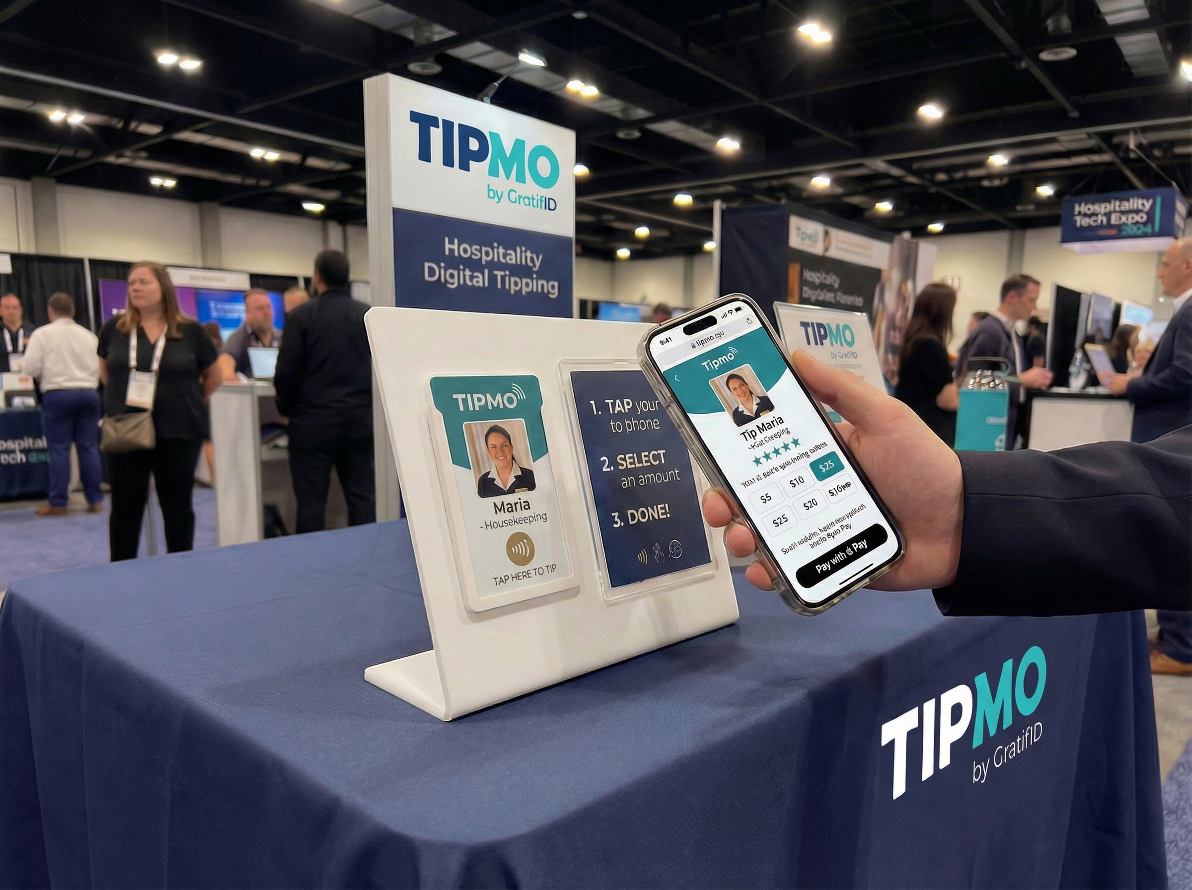 Digital tipping with NFC badge and phone