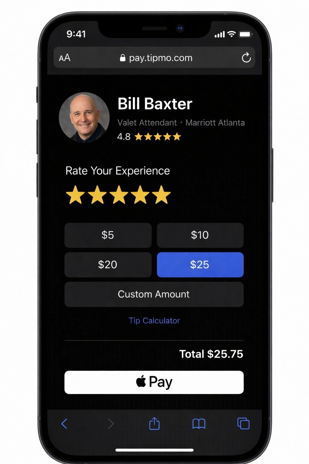 Tipmo Tap to Tip Screen